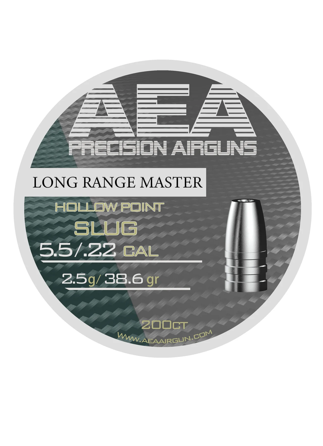 AEA .22 Long Range Master Hollow Point Slugs - 200 pcs - .217 (38.6gr)