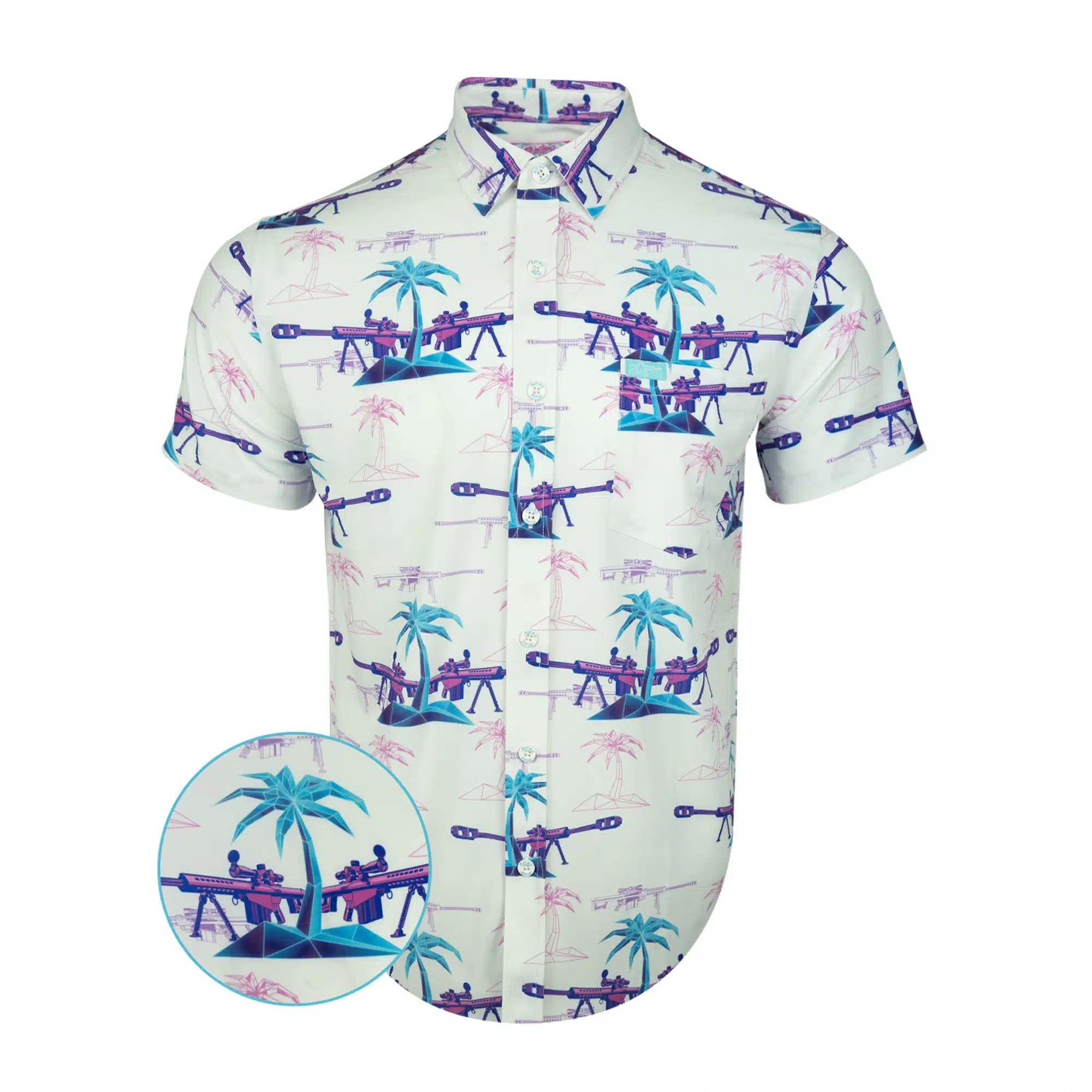 Retro Rifle Button Down Shirt - Palm V3 (CLEARANCE) - XL