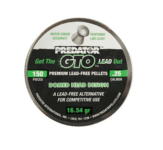 Predator Airgun Pellets - GTO Lead Free - .25 cal | 150ct | 16.54 gr